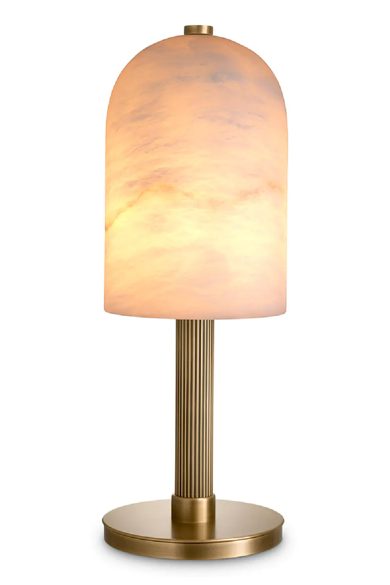 Lampe de table en albâtre et laiton vieilli | Eichholtz Kayla | Meubleluxe.fr