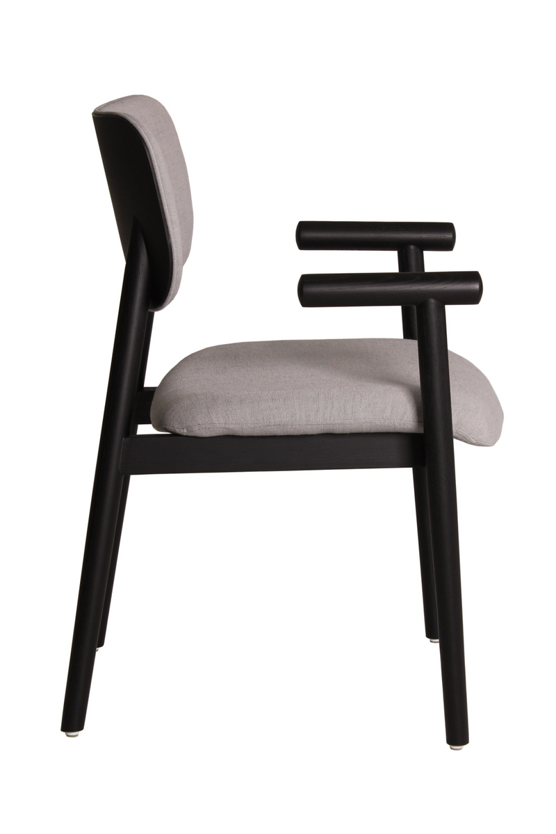 Chaise de salle à manger en lin gris | Andrew Martin Moto | Meubleluxe.fr