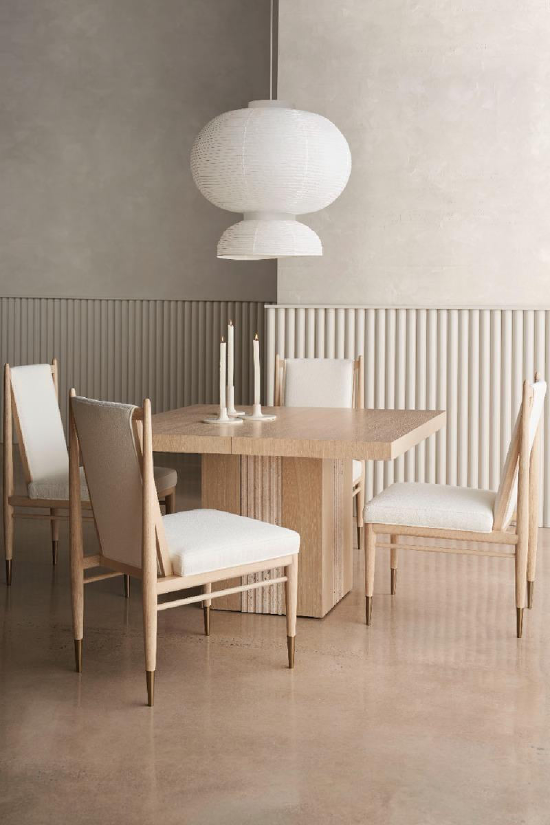 Table de salle à manger extensible en travertin | Caracole Unity Light | Meubleluxe.fr