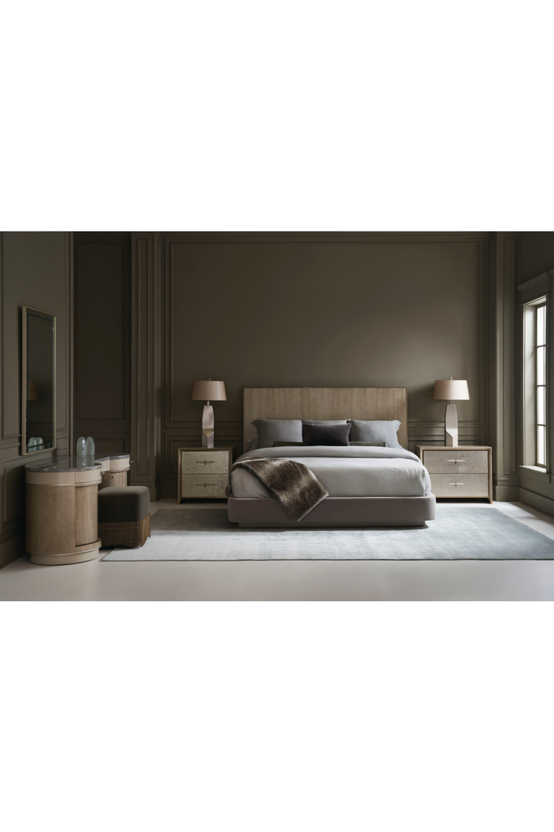 Bureau console en marbre gris et bois clair | Caracole Vanity | Meubleluxe.fr