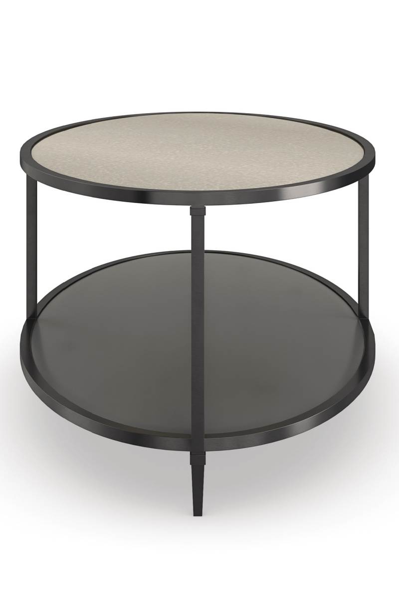 Table basse ovale en verre et métal | Caracole Smoulder | Meubleluxe.fr