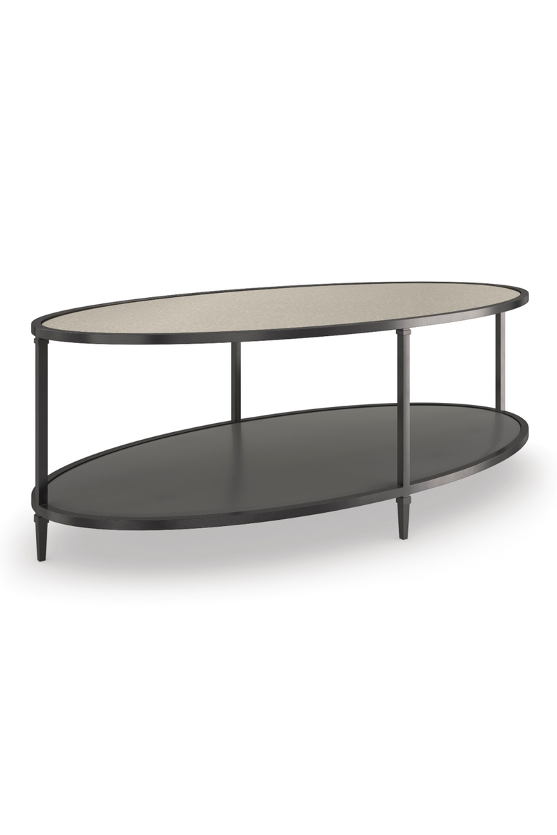 Table basse ovale en verre et métal | Caracole Smoulder | Meubleluxe.fr