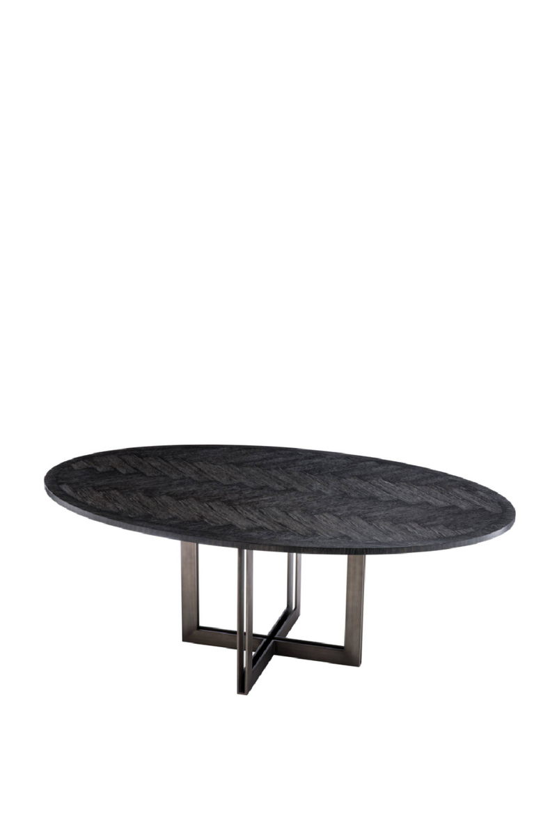 Table de salle à manger ovale en bois fumé | Eichholtz Melchior | Meubleluxe.fr