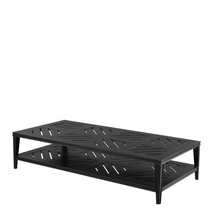 Table basse rectangulaire laquée noir | Eichholtz Bell Rive | Meuble Luxe