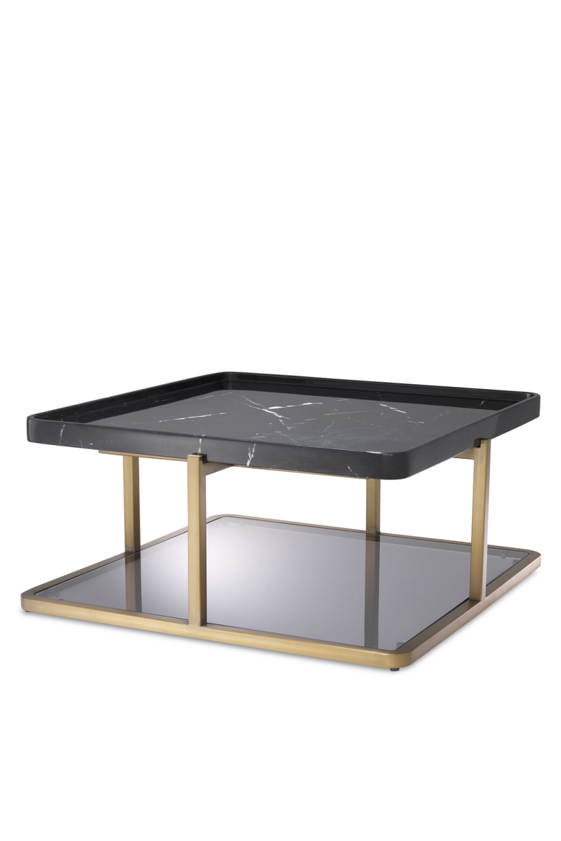 Table basse carrée en marbre noir | Eichholtz Grant | Meubleluxe.fr