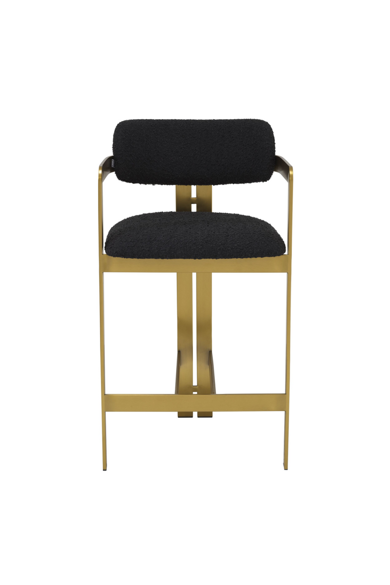 Chaise de comptoir bouclé noir | Eichholtz Donato | Meubleluxe.fr