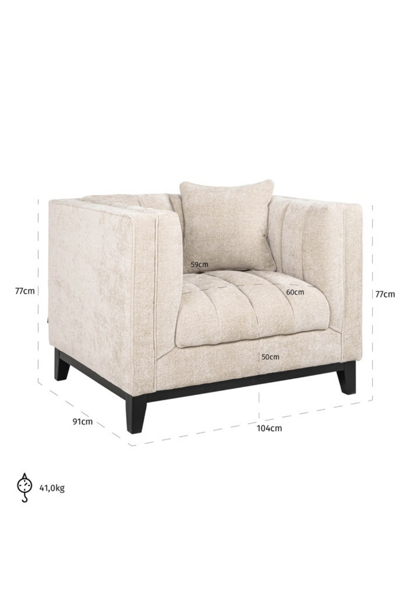 Fauteuil en tissu crème | Richmond Beauchamp