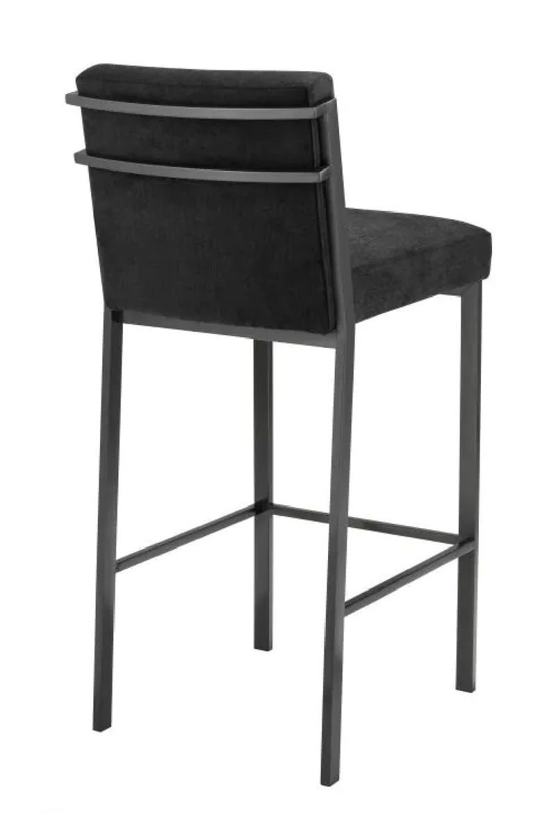Chaise de bar en bronze en velours noir | Eichholtz Scott | Meubleluxe.fr