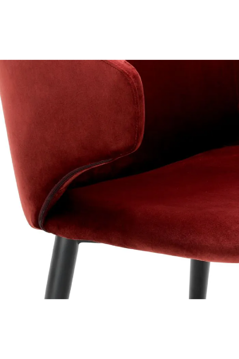 Chaise de salle à manger velours rouge | Eichholtz Volante | Meubleluxe.fr