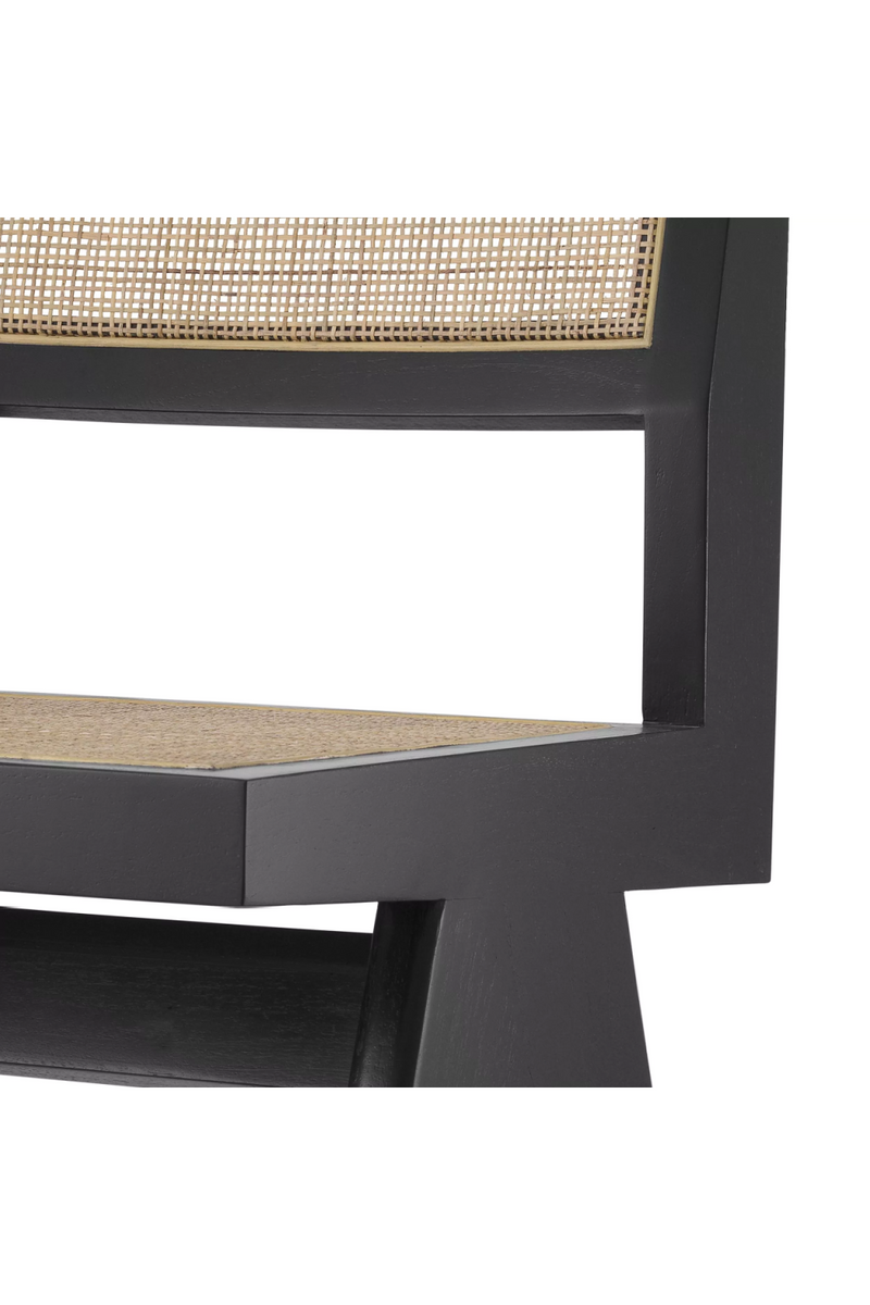 Chaise noire en bois et rotin | Eichholtz Niclas | Meubleluxe.fr