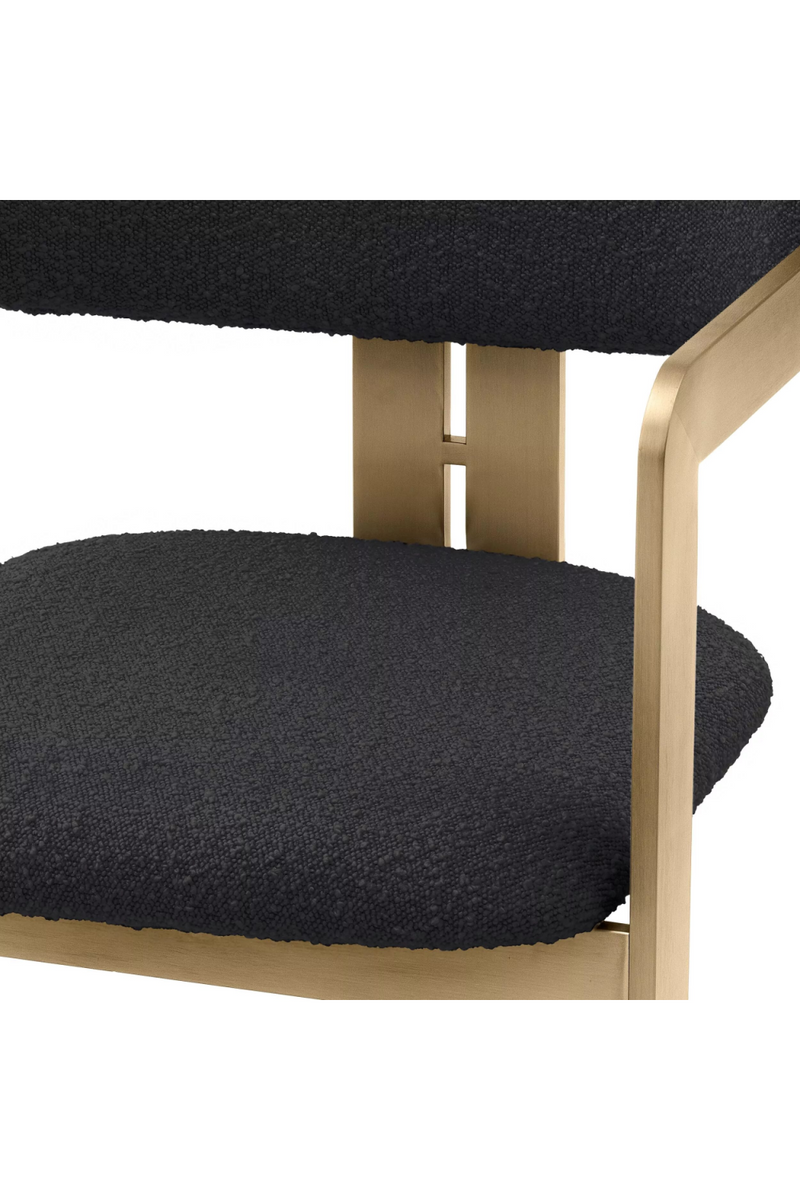 Chaise de salle à manger bouclé noir | Eichholtz Donato | Meubleluxe.fr