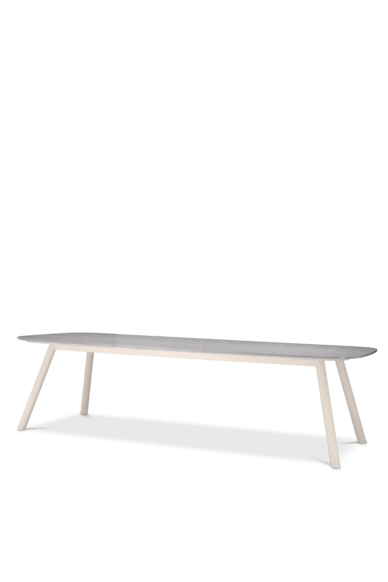 Table de salle à manger d'extérieur en marbre céramique gris | Eichholt Nassau L | Meubleluxe.fr