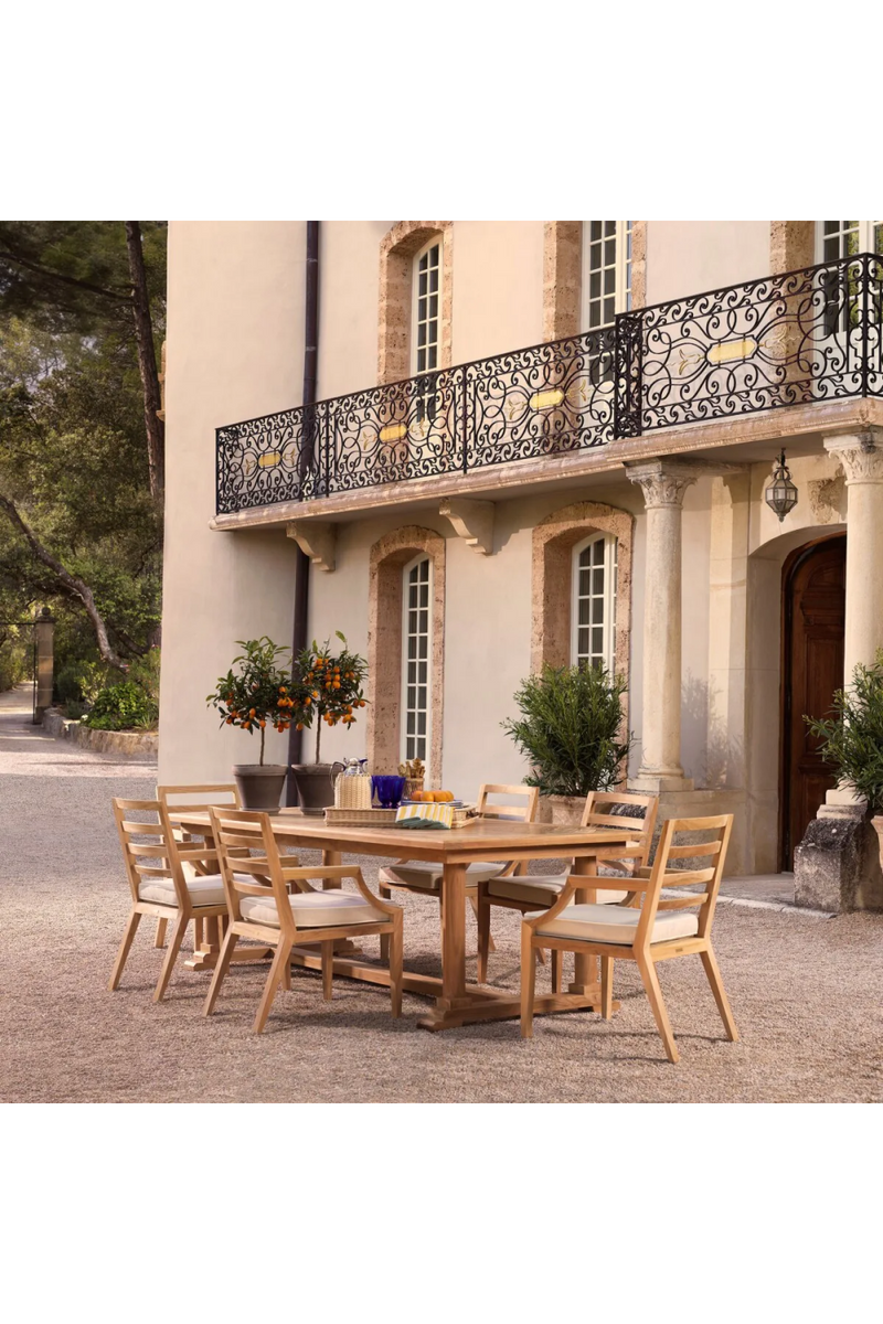 Table de salle à manger d'extérieur en teck | Eichholtz Bell Rive | Meubleluxe.fr