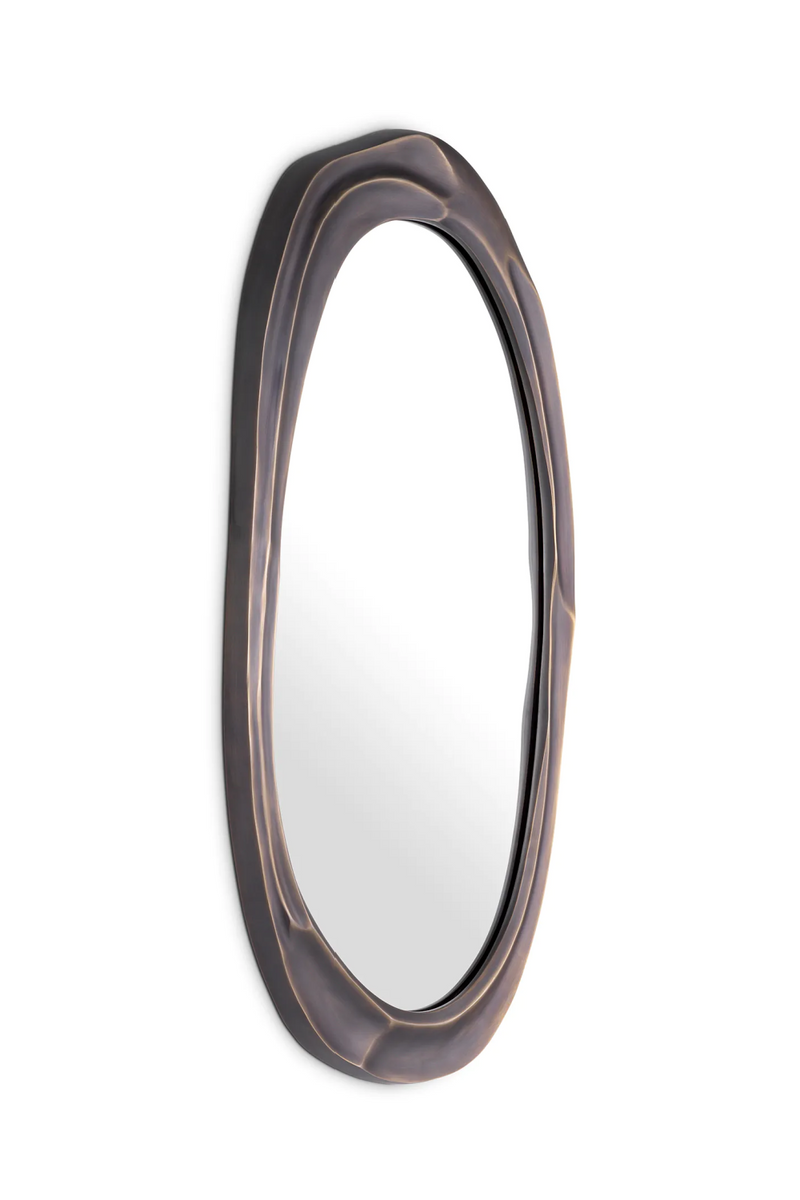Miroir oval en bronze | Eichholtz Karma M | Meubleluxe.fr
