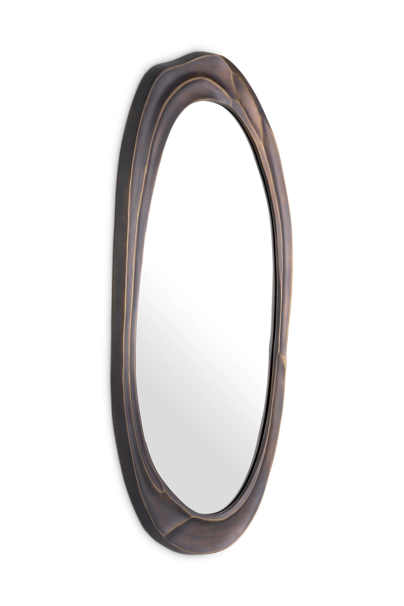 Miroir oval en bronze | Eichholtz Karma L | Meubleluxe.fr