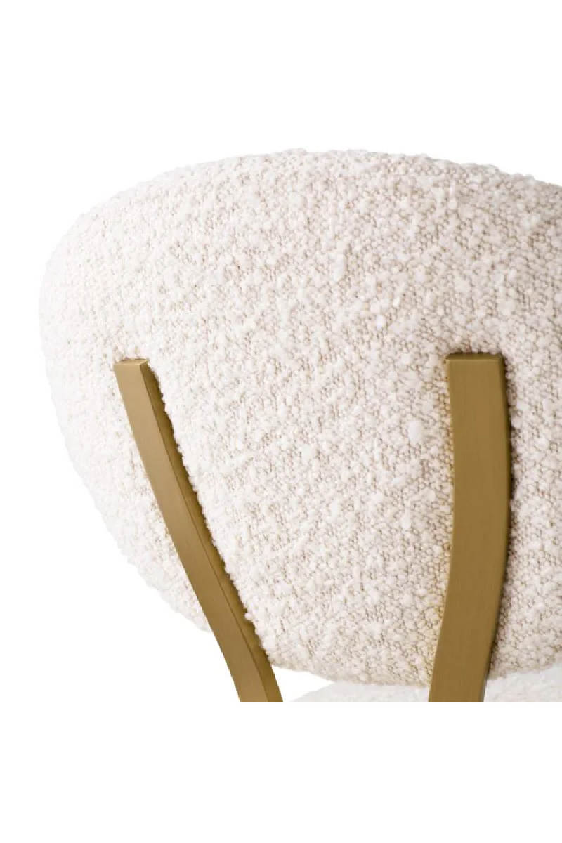 Chaise de comptoir bouclé crème en laiton | Eichholtz Dorrego | Meubleluxe.fr