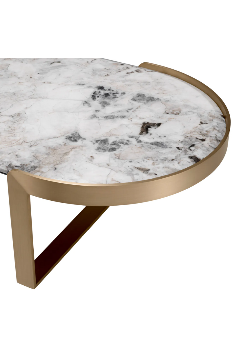 Table basse en marbre blanc et laiton brossé | Eichholtz Fabio | Meubleluxe.fr