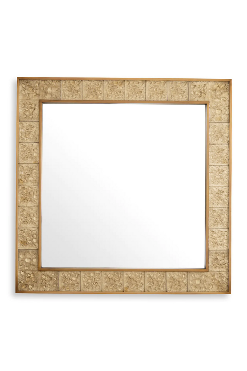 Miroir carré en laiton vieilli | Eichholtz Mellot | Meubleluxe.fr