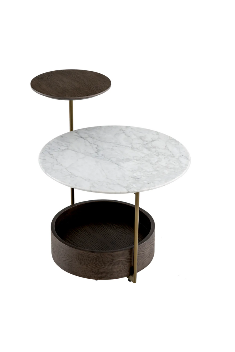 Table d'appoint en marbre et laiton brossé | Eichholtz Faye | Meubleluxe.fr