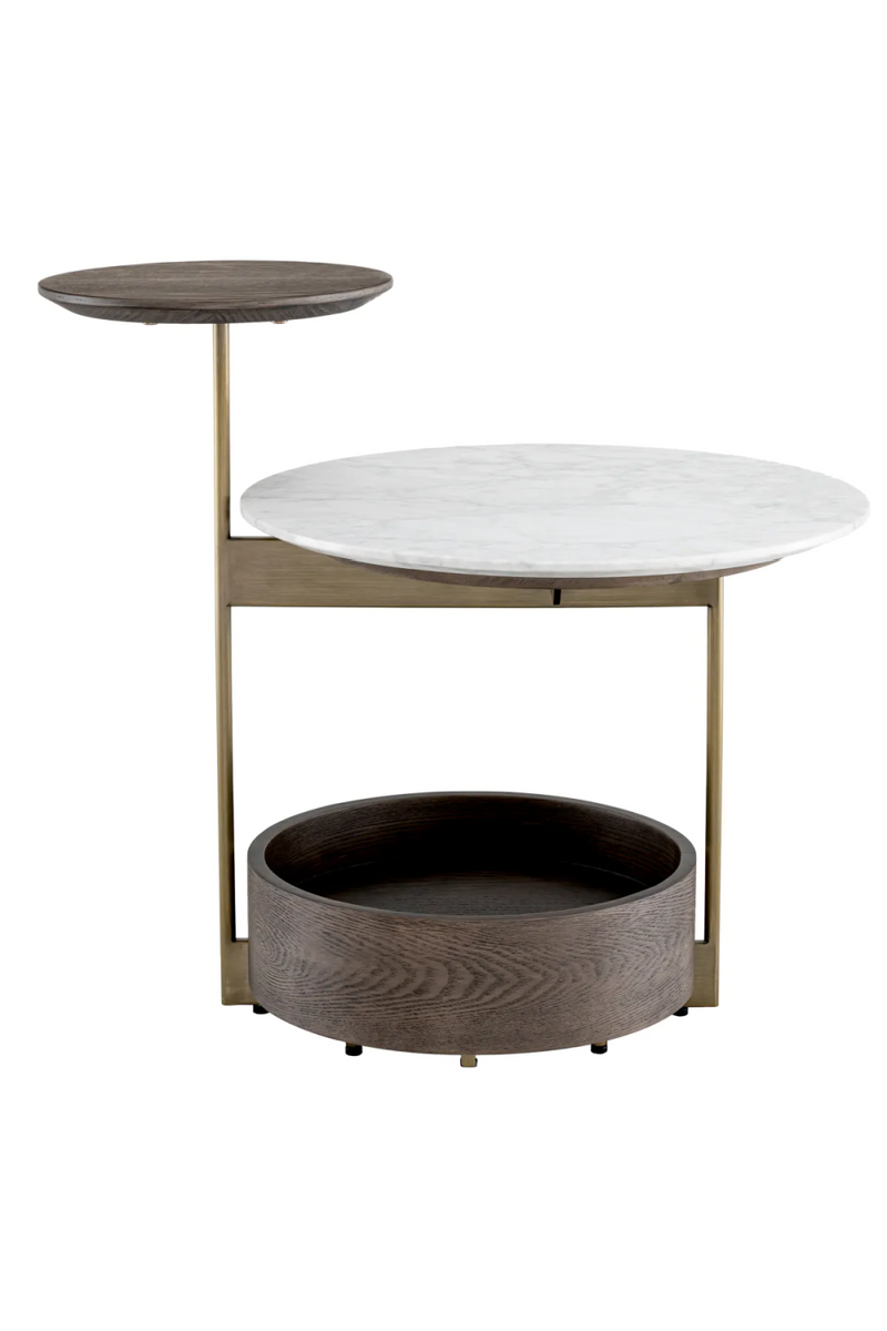 Table d'appoint en marbre et laiton brossé | Eichholtz Faye | Meubleluxe.fr