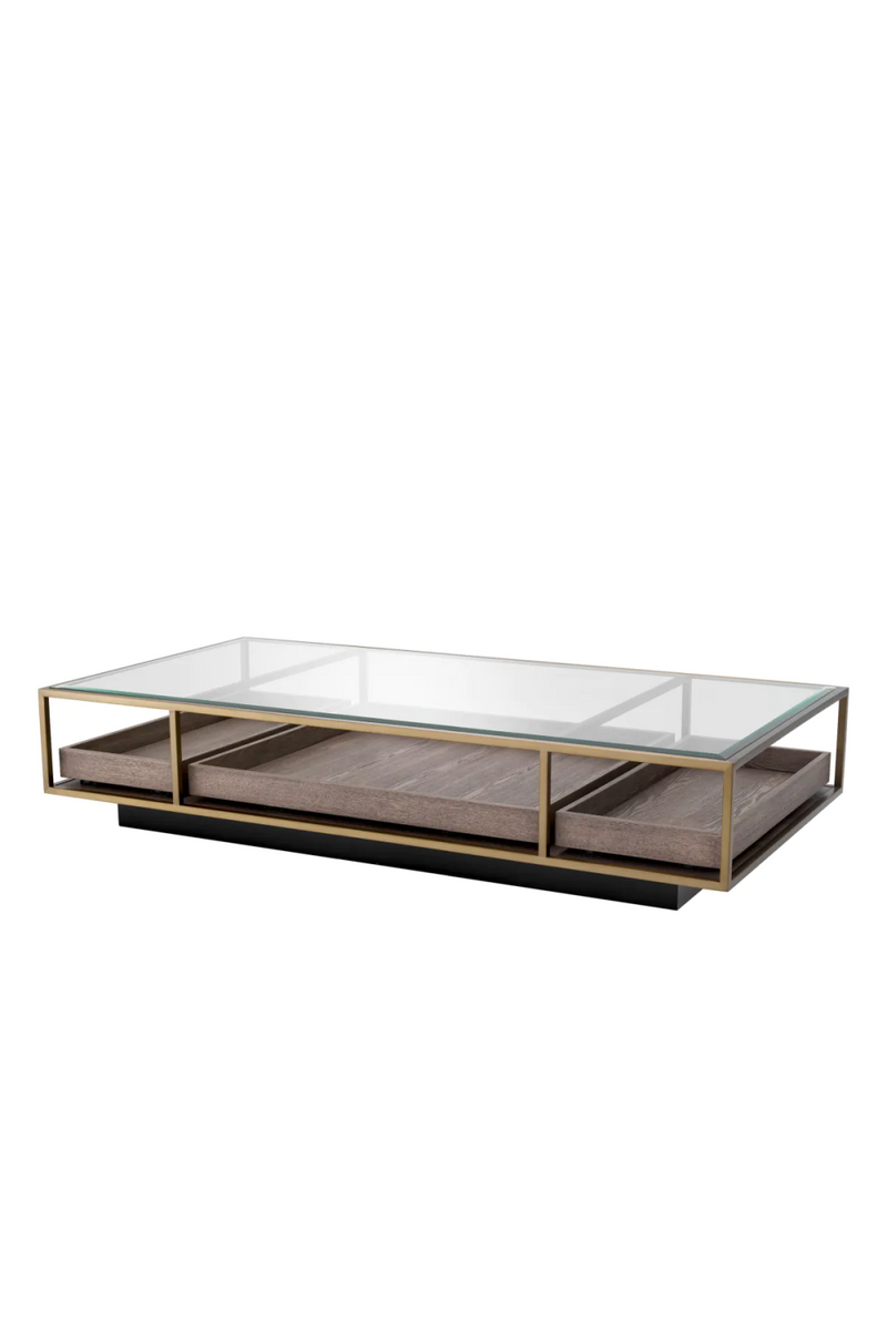Table basse en bois et verre transparent | Eichholtz Roxton | Meubleluxe.fr