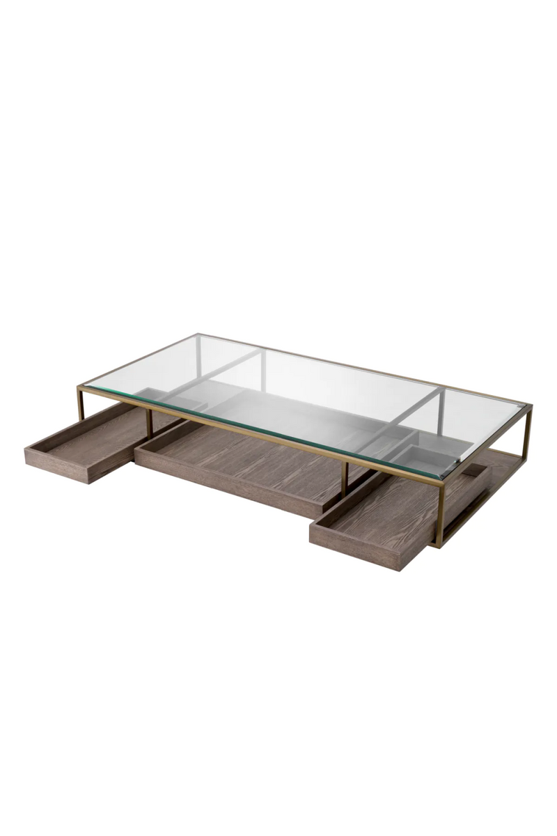 Table basse en bois et verre transparent | Eichholtz Roxton | Meubleluxe.fr