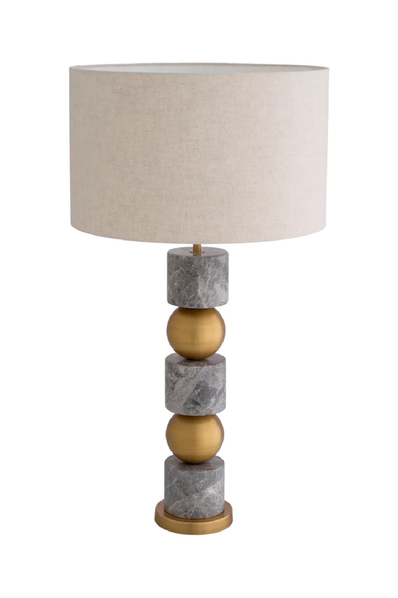 Lampe de table en marbre gris et laiton | Eichholtz Levy | Meubleluxe.fr