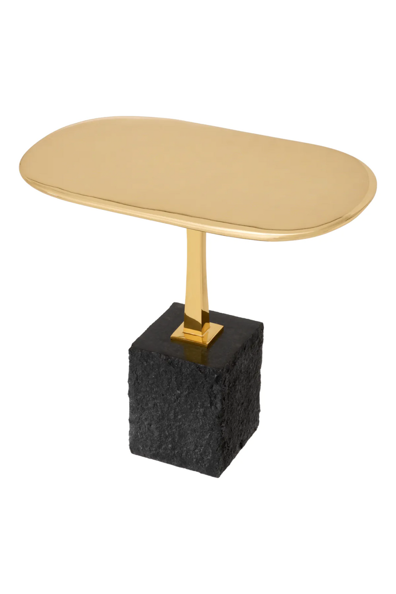 Table d'appoint en granit et laiton poli | Eichholtz Kayan L | Meubleluxe.fr