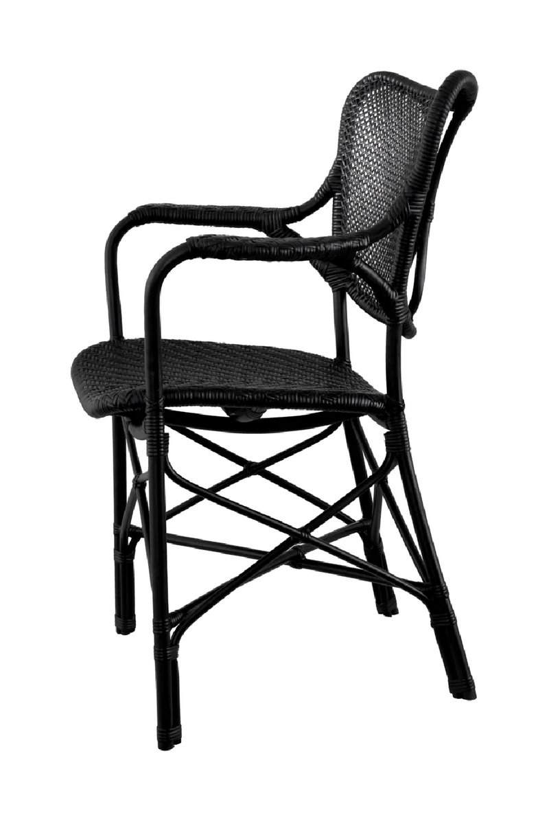 Chaise de salle à manger en rotin noir avec accoudoirs | Eichholtz Colony | Meubleluxe.fr