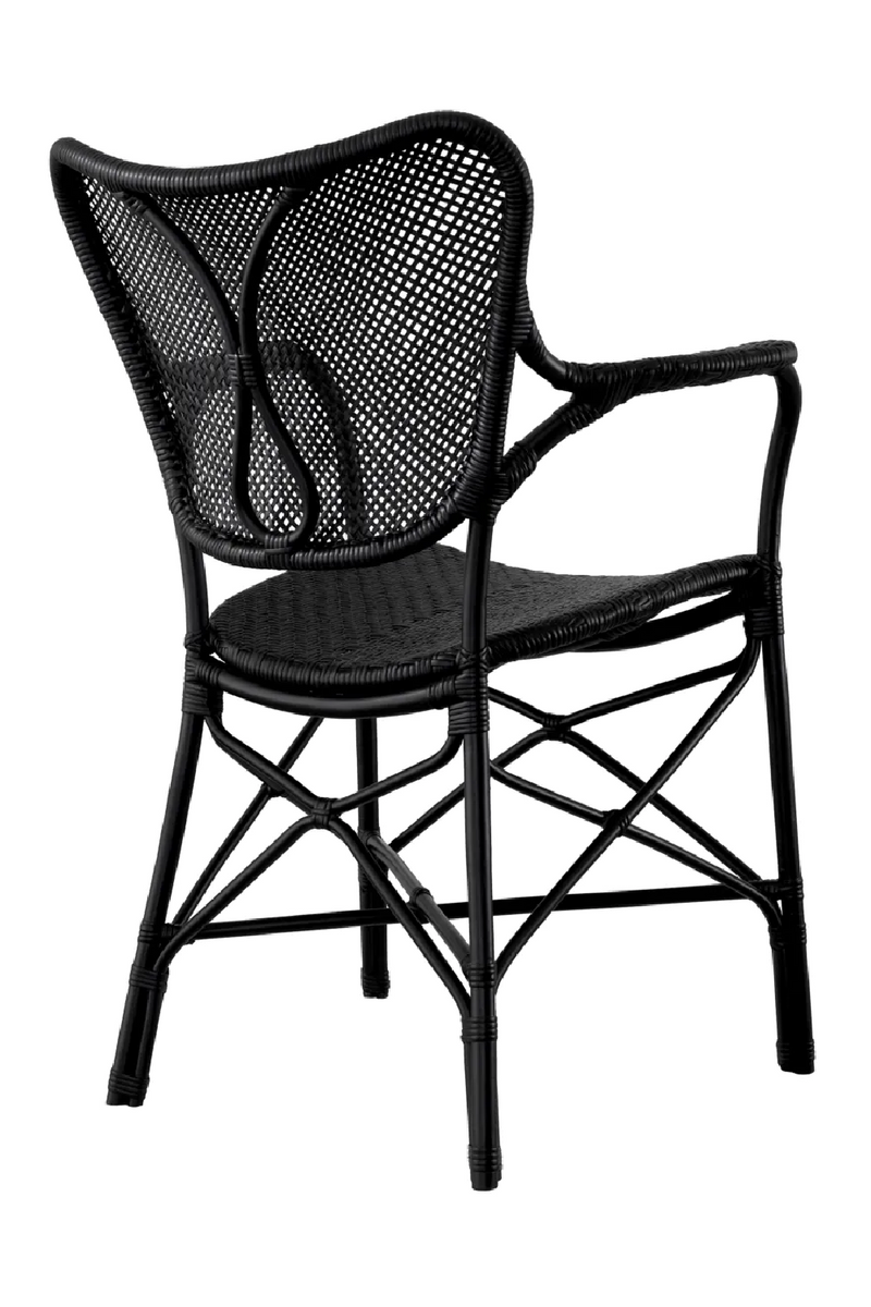 Chaise de salle à manger en rotin noir avec accoudoirs | Eichholtz Colony | Meubleluxe.fr