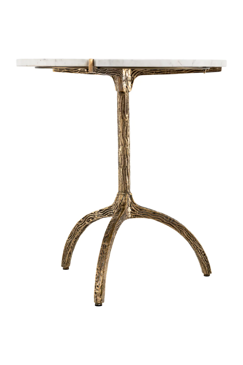 Table de salle à manger ronde en marbre et laiton | Eichholtz Cortina | Meubleluxe.fr
