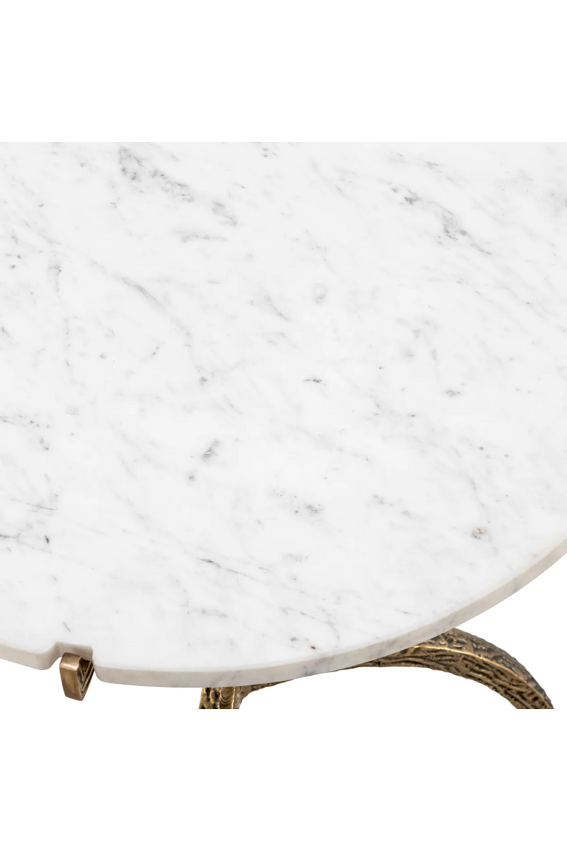 Table de salle à manger ronde en marbre et laiton | Eichholtz Cortina | Meubleluxe.fr