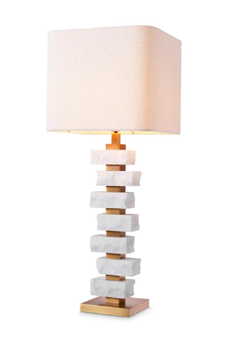 Lampe de table en marbre blanc et laiton | Eichholtz Amber L | Meubleluxe.fr