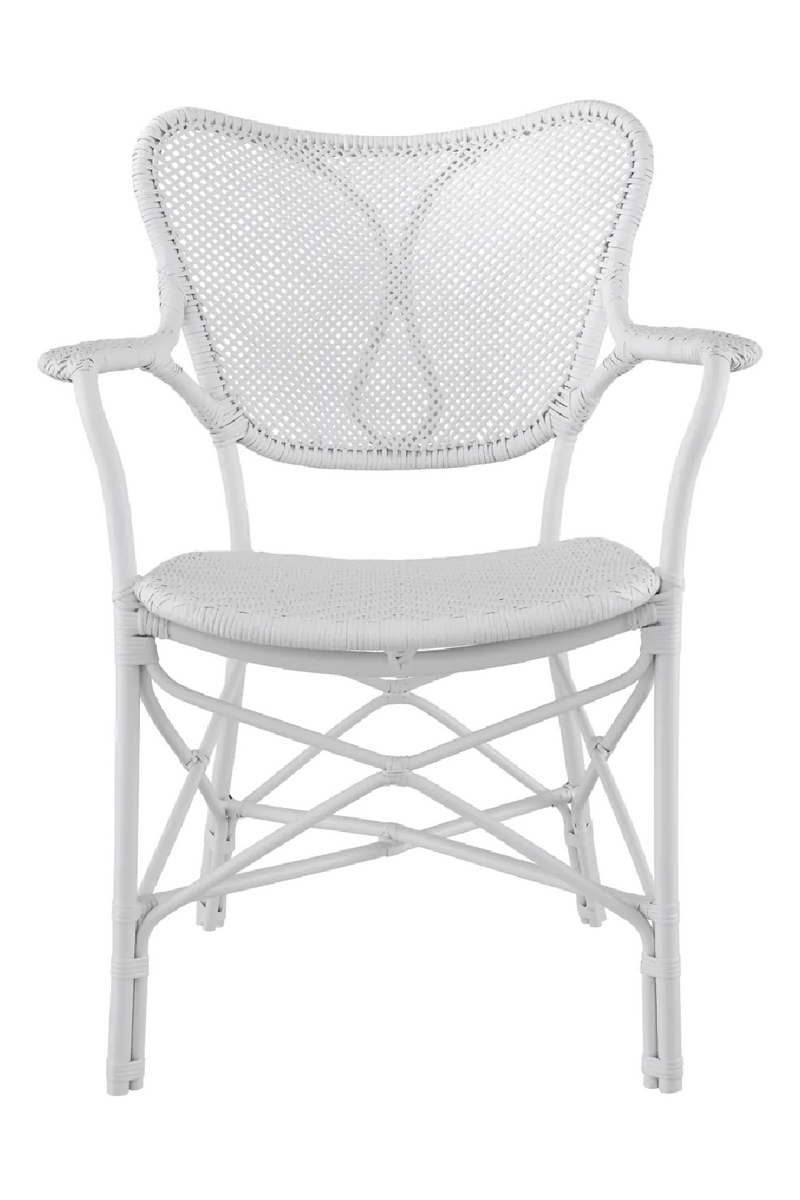 Chaise de salle à manger en rotin blanc avec accoudoirs | Eichholtz Colony | Meubleluxe.fr