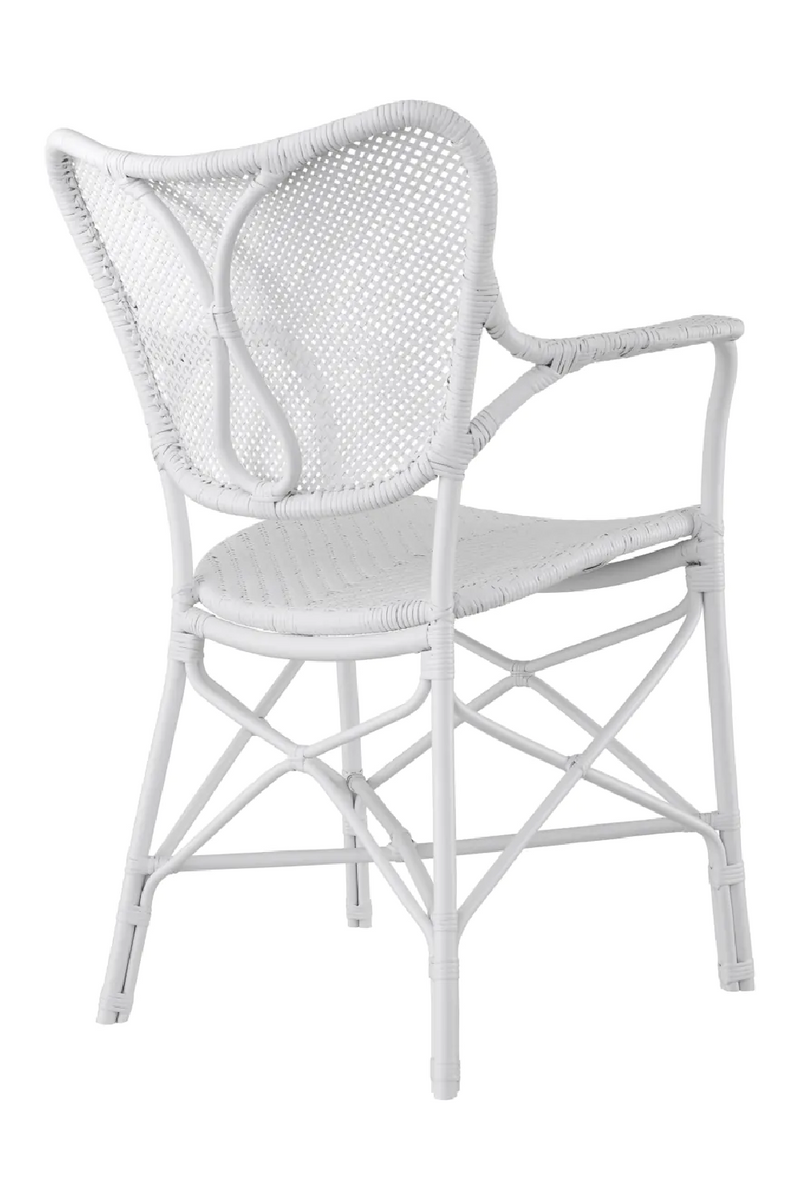 Chaise de salle à manger en rotin blanc avec accoudoirs | Eichholtz Colony | Meubleluxe.fr