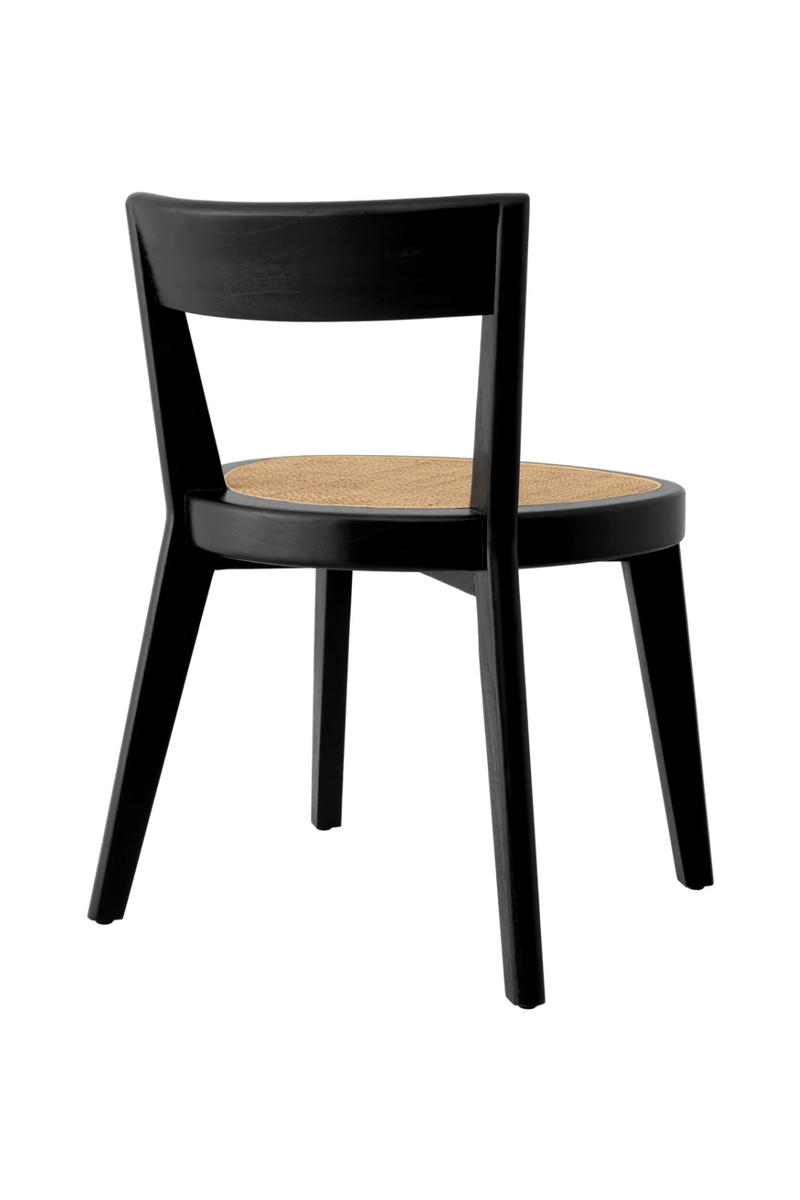 Chaise de salle à manger noire en rotin | Eichholtz Alvear | Meubleluxe.fr
