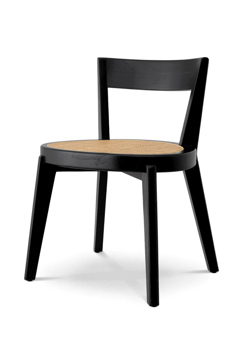 Chaise de salle à manger noire en rotin | Eichholtz Alvear | Meubleluxe.fr