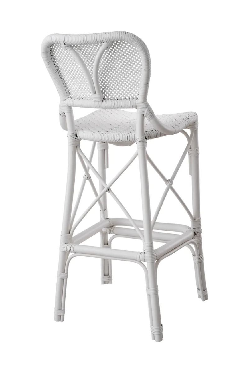 Chaise de bar en rotin blanc | Eichholtz Colony | Meubleluxe.fr
