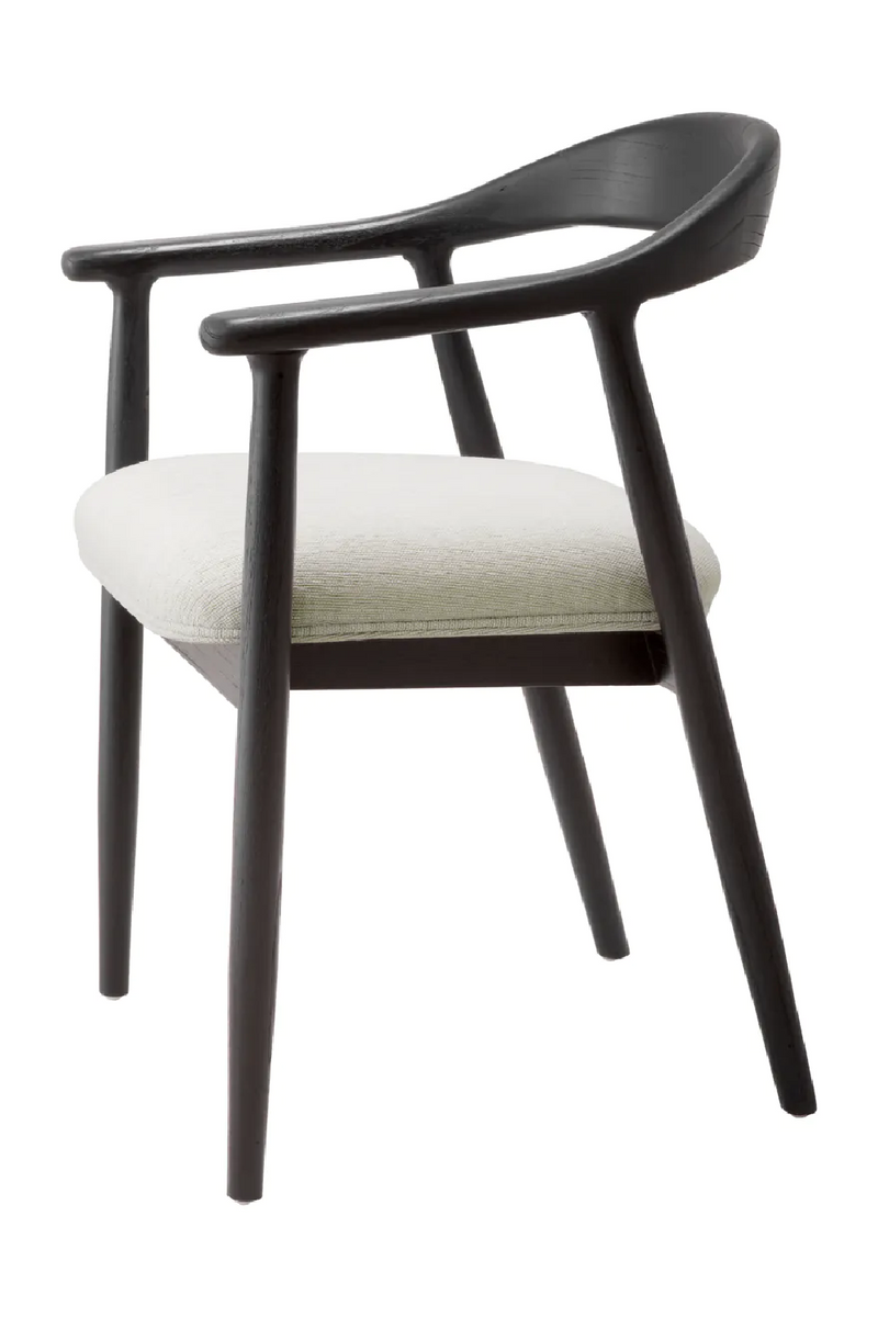 Chaise de salle à manger noire en tissu crème | Eichholtz Beale | Meubleluxe.fr