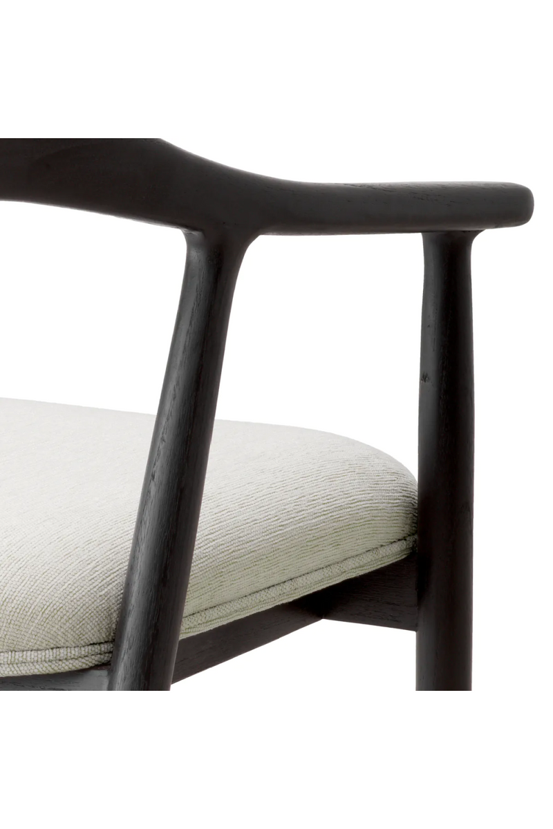 Chaise de salle à manger noire en tissu crème | Eichholtz Beale | Meubleluxe.fr