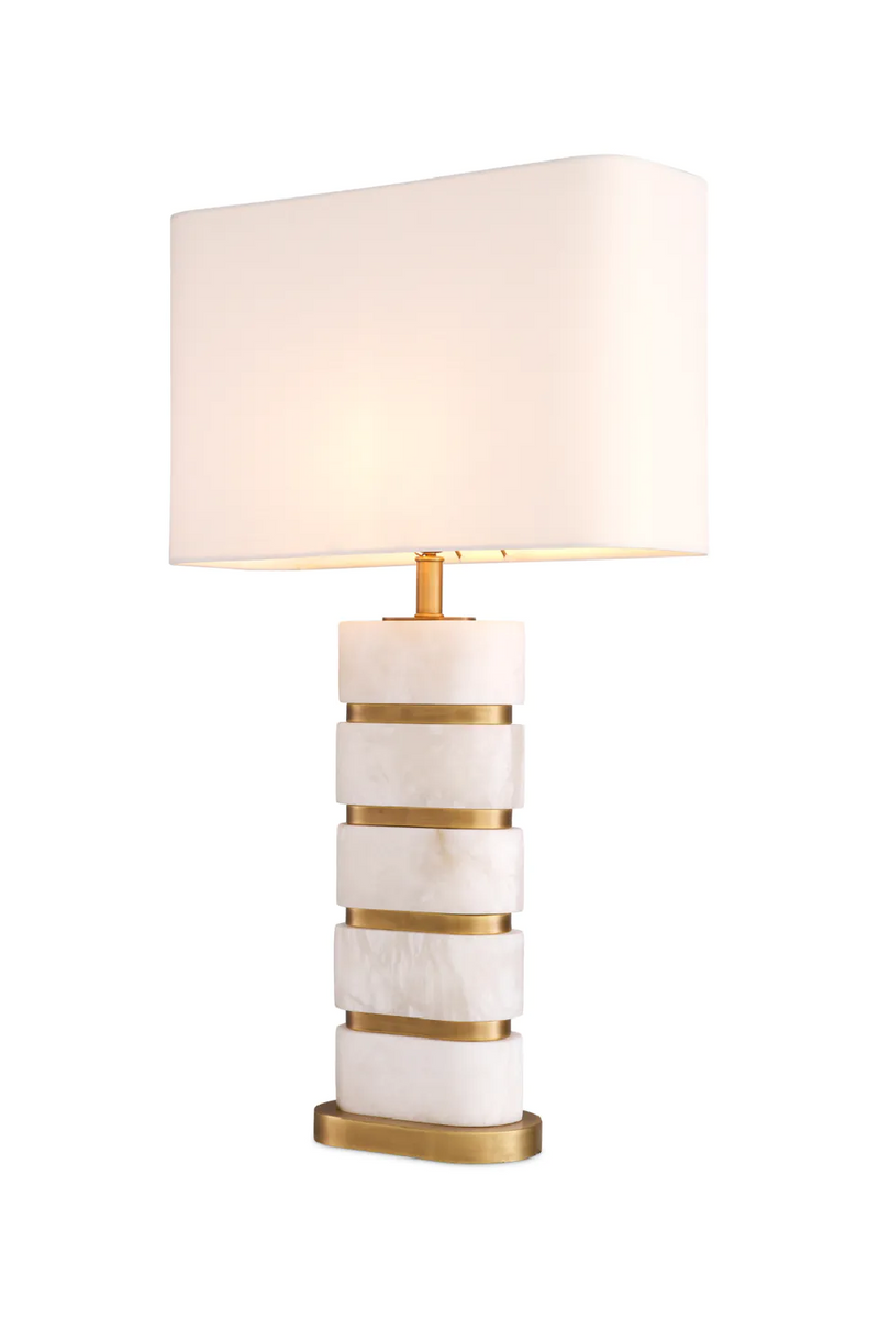 Lampe de table en albâtre blanc | Eichholtz Newall | Meubleluxe.fr