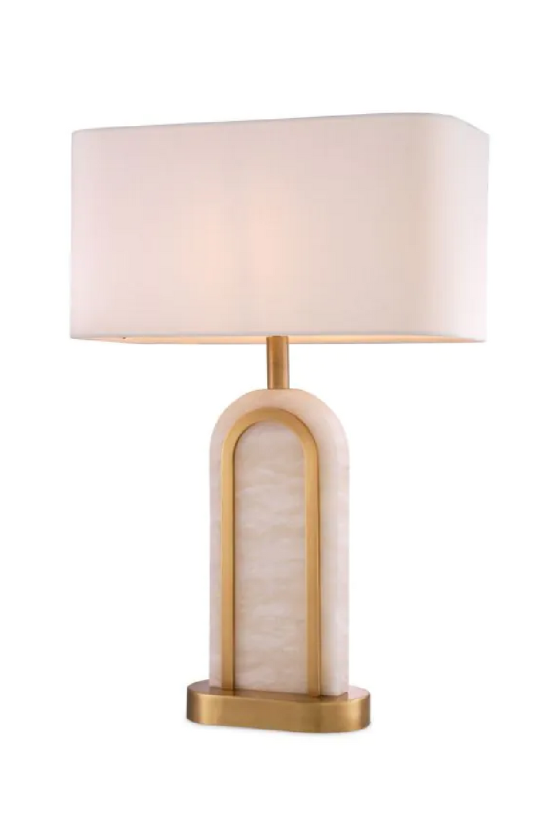 Lampe de table en albâtre et laiton brossé | Eichholtz Palladio | Meubleluxe.fr