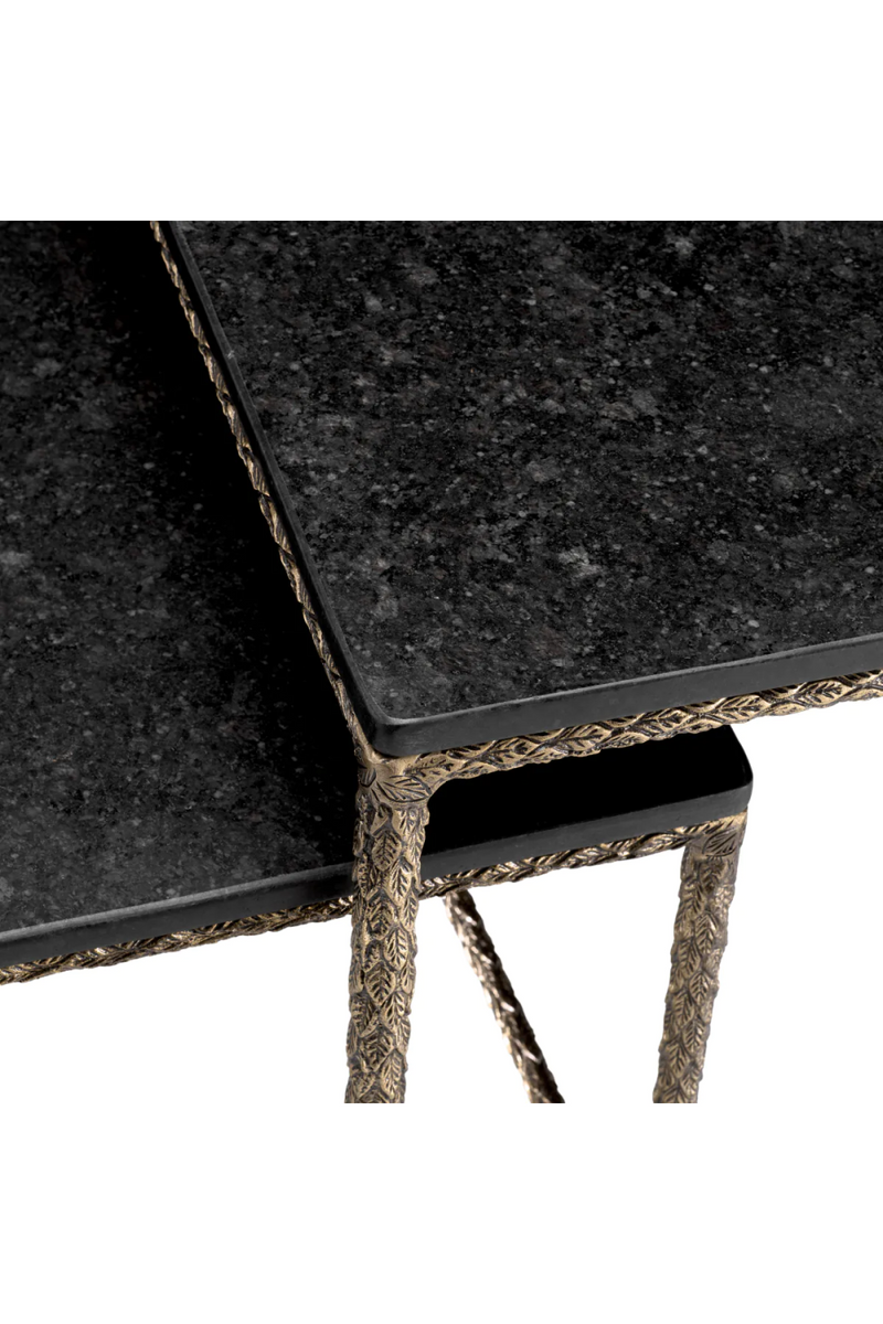 Table d'appoint en laiton vintage et en granit (lot de 2) | Eichholtz Ferndale | Meubleluxe.fr