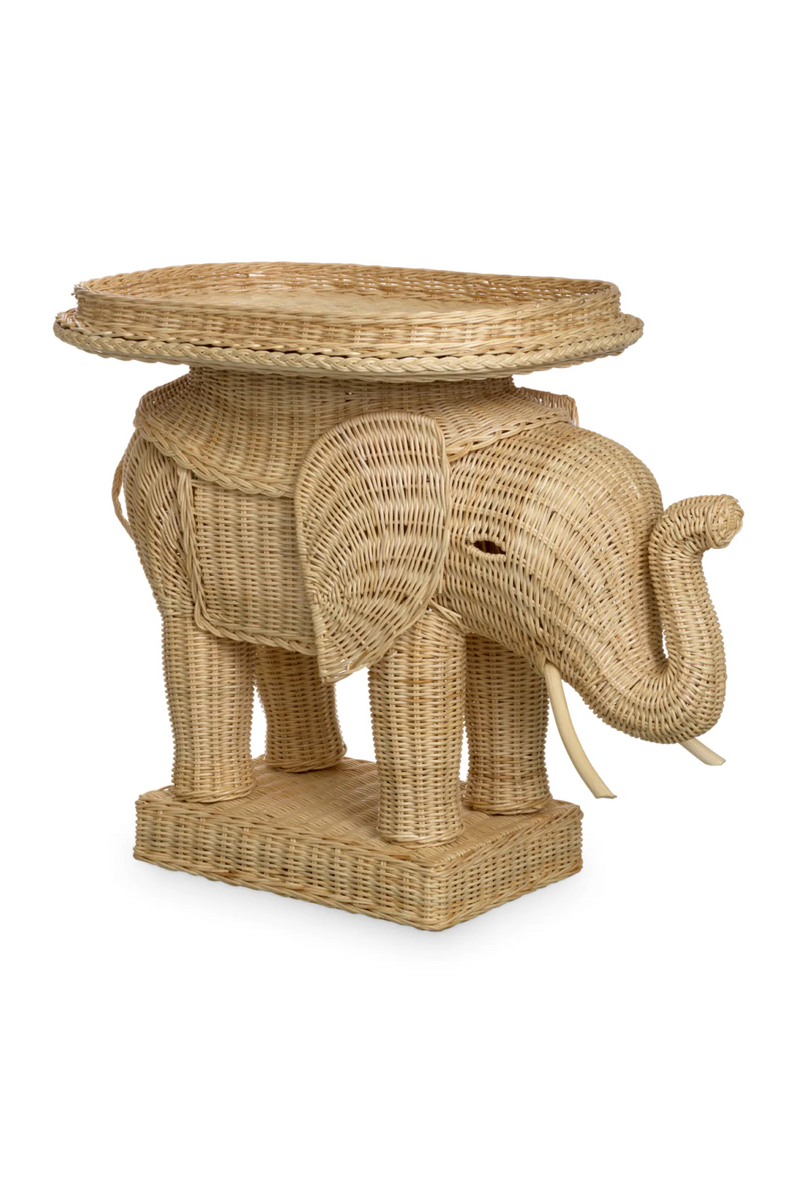 Table d'appoint en rotin | Eichholtz Elephant | Meubleluxe.fr