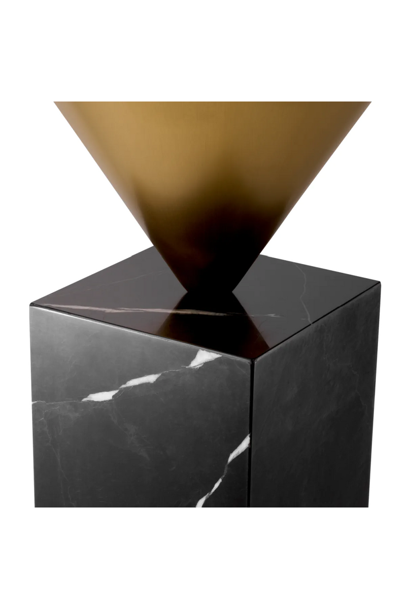 Table d'appoint en laiton brossé et marbre noir | Eichholtz Nota | Meubleluxe.fr