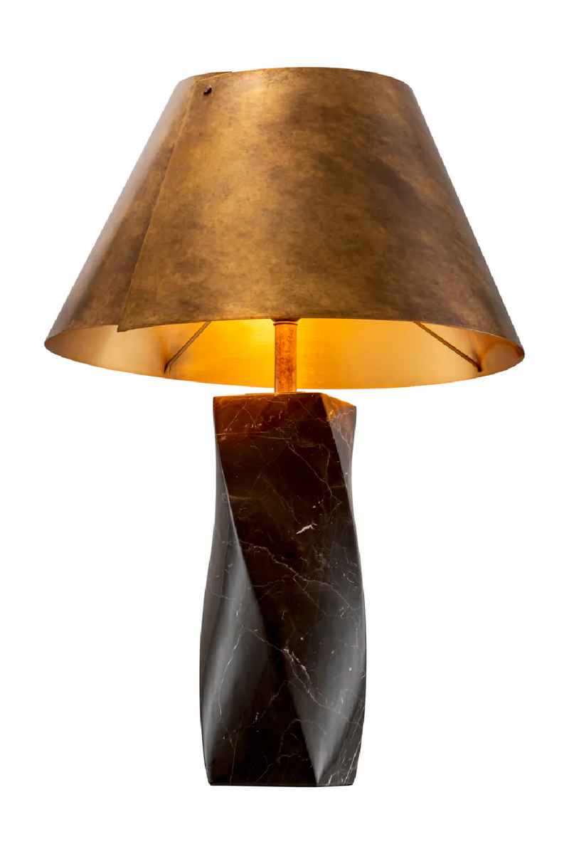 Lampe de table en laiton vieilli et en marbre noir | Eichholtz Camelia | Meubleluxe.fr