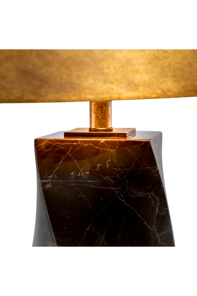 Lampe de table en laiton vieilli et en marbre noir | Eichholtz Camelia | Meubleluxe.fr