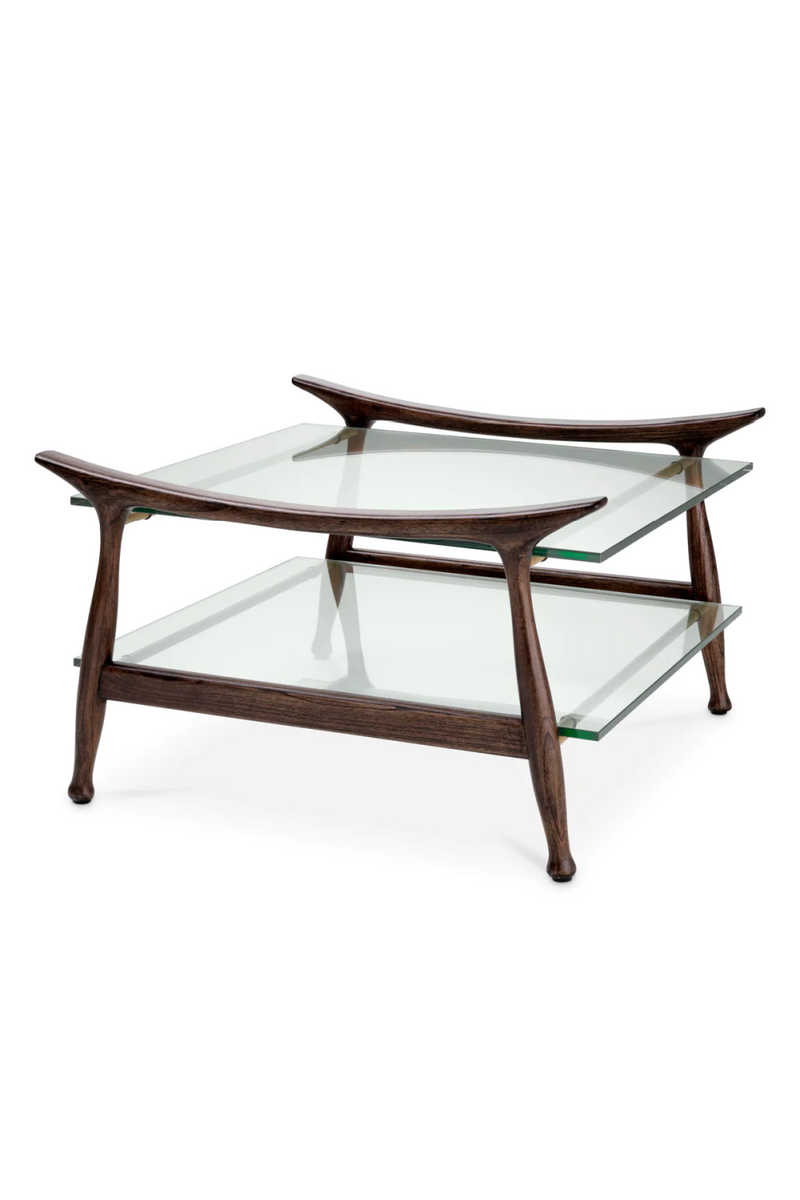 Table basse en métal marron et verre transparent | Eichholtz Manzo | Meubleluxe.fr