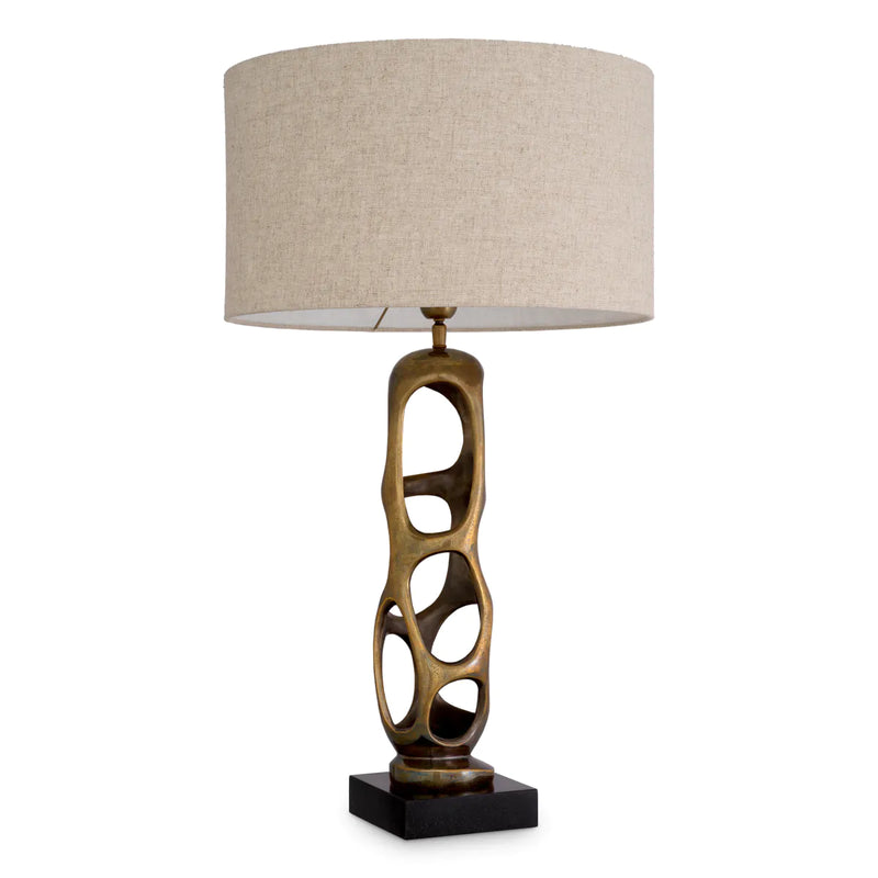 Lampe de table en laiton vieilli et en granit | Eichholtz Kearny | Meubleluxe.fr