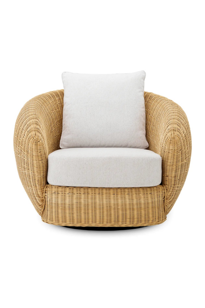 Fauteuil pivotant en rotin naturel | Eichholtz Rafael | Meubleluxe.fr